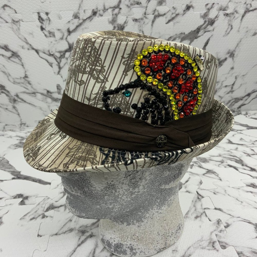 Men's Fedora Rebel Spirit Brown | Tan | Multicolor Rhinestones Lion King